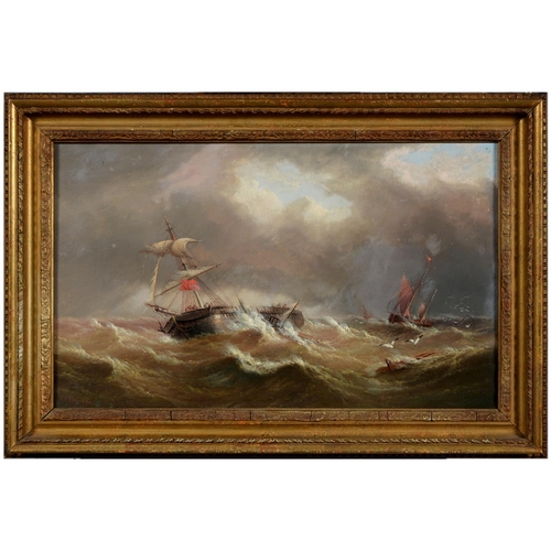 698 - Edward King Redmore (1860-1941) - A Shipwreck, signed (in red), oil on canvas, 38.5 x 64cm... 