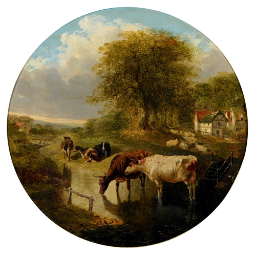 707 - John Frederick Herring (1795-1865) - The Hay Field; The Farm Pond, a pair, both signed, one dat... 