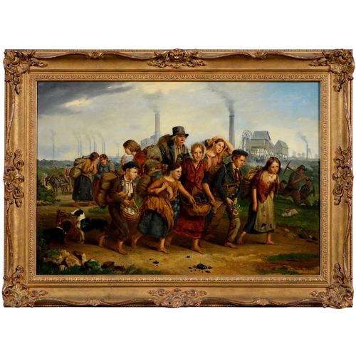 708 - John Levack (1823-1874) - Hard Times, signed and dated 1857, oil on canvas, 45.5 x 66.6cm... 