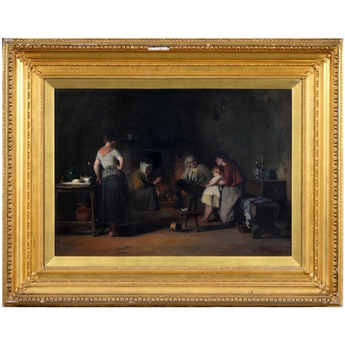 718 - Howard Helmick (1845-1907) - A Warm Glow, signed and dated '86, oil on canvas, 51 x 73cm... 