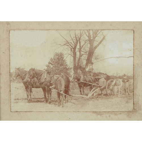 757 - Photography. A 19th c glass negative of a town's cattle market, 10 x 15cm, a 19th/20th c sepia ... 