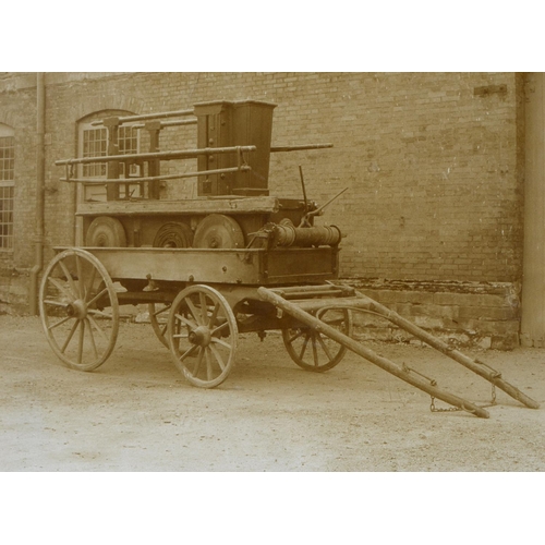 757 - Photography. A 19th c glass negative of a town's cattle market, 10 x 15cm, a 19th/20th c sepia ... 