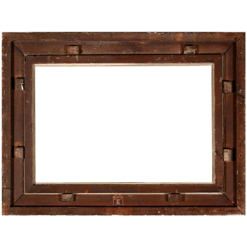 759 - A Victorian giltwood and composition picture frame, with reeded cavetto and leaf cornerpieces, sight... 