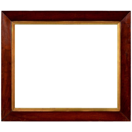 761 - A Victorian mahogany picture frame, with gilt slip, sight 60 x 48.5cm and a smaller Victorian giltwo... 