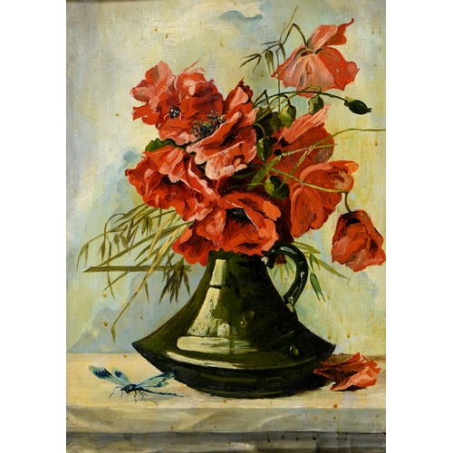 762 - British School, 20th c, Herbert Paasche (Fl. early 20th c) - Still Life of a Vase of Flowers and Thr... 