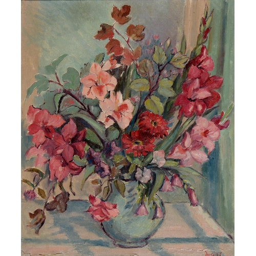 762 - British School, 20th c, Herbert Paasche (Fl. early 20th c) - Still Life of a Vase of Flowers and Thr... 