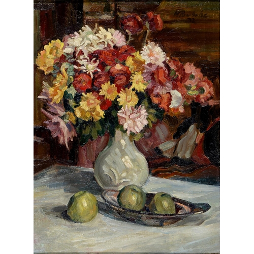 762 - British School, 20th c, Herbert Paasche (Fl. early 20th c) - Still Life of a Vase of Flowers and Thr... 