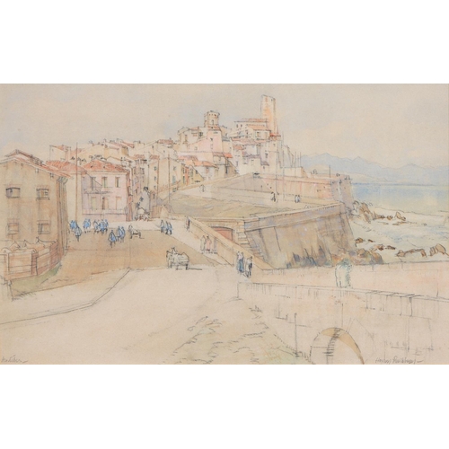 796 - Sir Henry Rushbury RA, RE, RWS (1889-1968) - Antibes, signed and inscribed, watercolour, 23.5 x 37cm... 