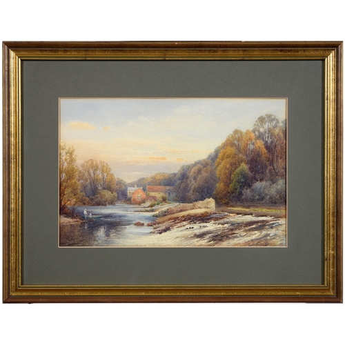 804 - Frank Gresley  (1855-1936) - The Weir King's Mill Castle Donnington, signed and dated 1921, watercol... 