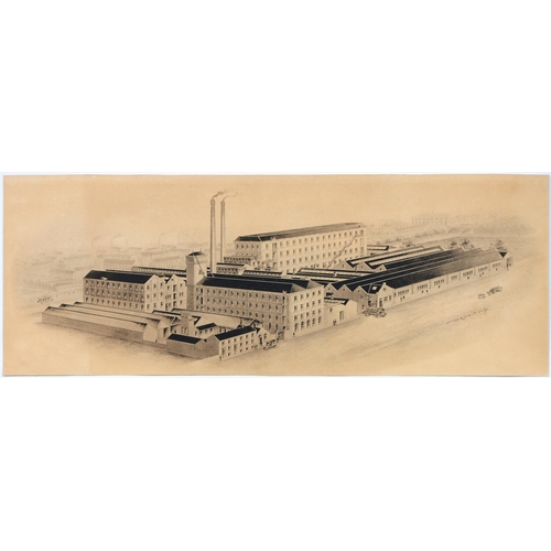 833 - English Illustrator, early 20th c - The Factory of Bemrose & Sons Ltd, Derby, pen, ink and wash ... 