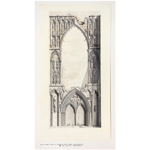 834 - Moses Griffith (1747-1819) - The Door and West Window of Crowland Abbey Church Lincolnshire, inscrib... 