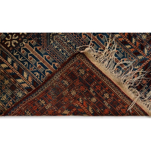 891 - An antique prayer rug, 98 x 146cm