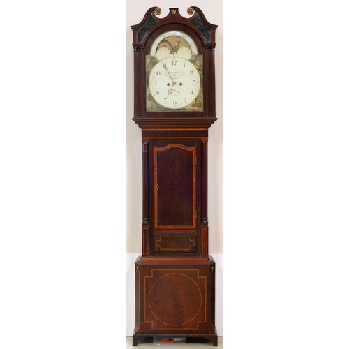 961C - A Victorian mahogany and crossbanded eight day longcase clock, James Dawes Whitehaven, the 14.5