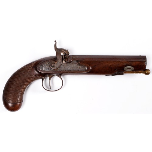 838 - An English 15 bore full stocked percussion pistol, Jackson, with 6