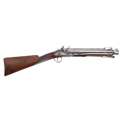 896 - An English full stock flintlock blunderbuss, Weatherhead & Co Derby, early 19th c, the steel bar... 