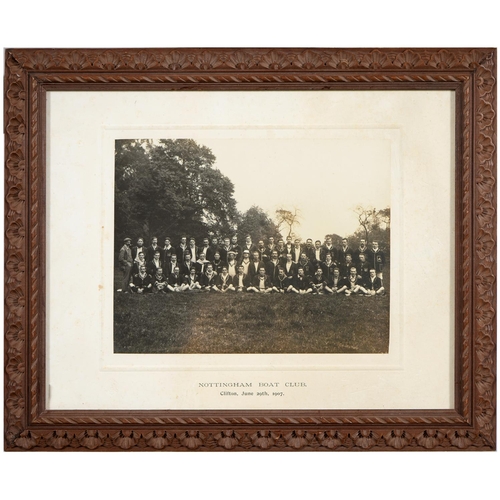 1159 - W Barker & Co, Photographer - Nottingham Boat Club, Clifton, June 29th 1907, vintage silver... 