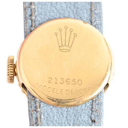 104 - A Rolex gold lady's wristwatch, Precision, with slip-under strap, 16mm diam