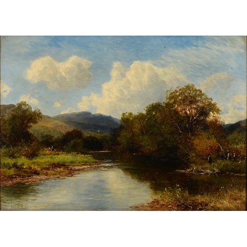 1094 - David Bates (1840-1921) - A Quiet Reach on a River, signed and dated 1893, signed and dated again an... 