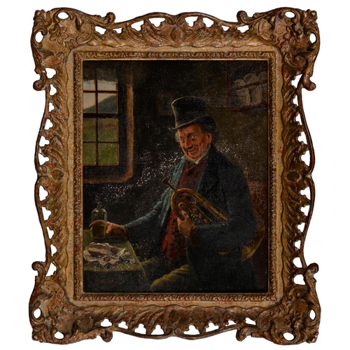 1098 - Follower of Hermann Kern - A Quiet Pipe; Musical Refreshment, a pair, both signed 'H Kern', oil on p... 