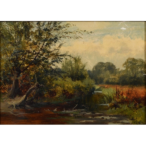 1099 - William Wilde (1826-1901) - Shallow Water; A Shady Stream, a pair, both signed, oil on canvas laid o... 