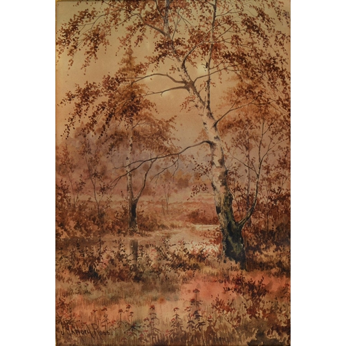 1100 - Joseph Halford Ross (1866-1909) - Autumnal Woodland, a pair, signed, watercolours, 27 x 18cm, (2)... 