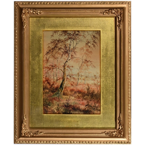 1100 - Joseph Halford Ross (1866-1909) - Autumnal Woodland, a pair, signed, watercolours, 27 x 18cm, (2)... 