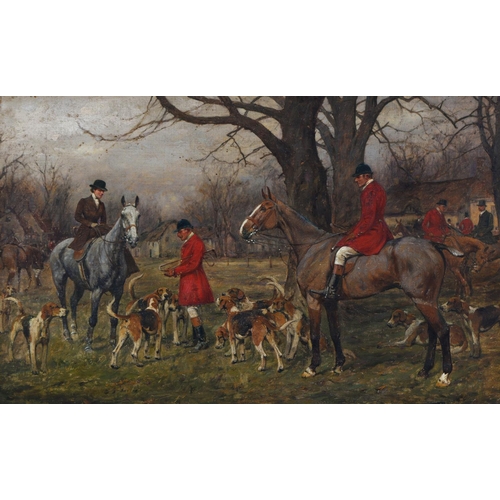 1108 - George Wright (1872-1951) - The Meet; Taking the Lead, two, one signed, oil on canvas, 28 x 43cm and... 