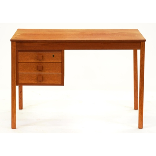 1229 - A teak desk, 1970's, 73cm h; 59 x 104cm