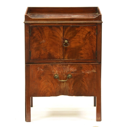 1254 - A George III mahogany tray top commode, 80cm h; 44 x 57cm