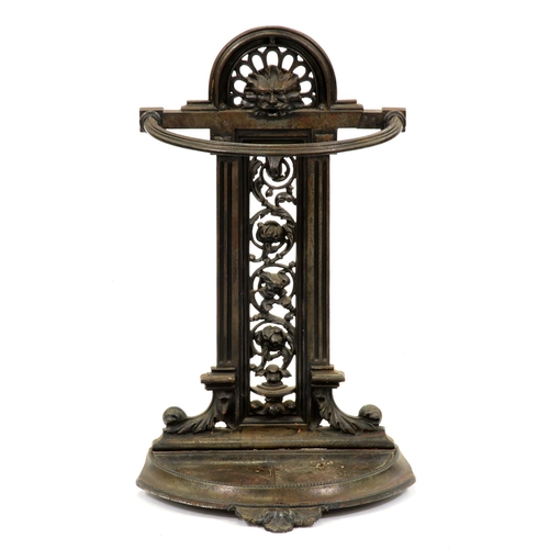 1259 - A Victorian cast iron umbrella stand, 73cm h, indistinct lozenge shaped PODR mark