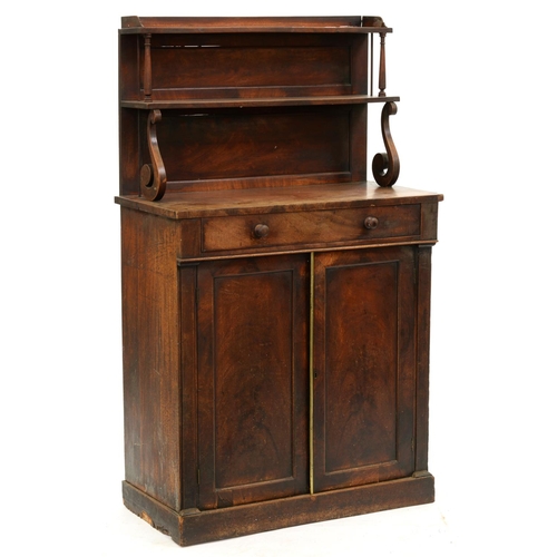 1285 - An early Victorian mahogany chiffonier, 137cm h; 40 x 82cm