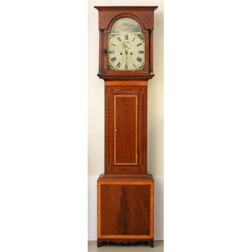 1296 - A Victorian mahogany, fruitwood and line inlaid eight day longcase clock, Gordon Felton, the breakar... 