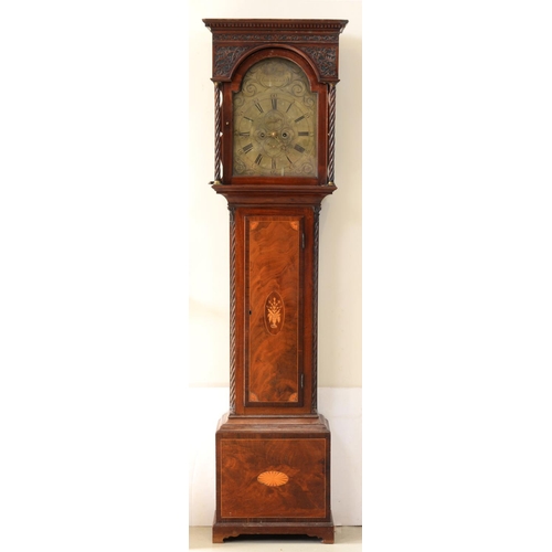 1313 - A Scottish George III mahogany eight day longcase clock, Mitchell & Son Gorbals, the engraved di... 