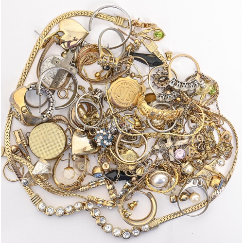 296 - Miscellaneous costume jewellery, including several gold articles