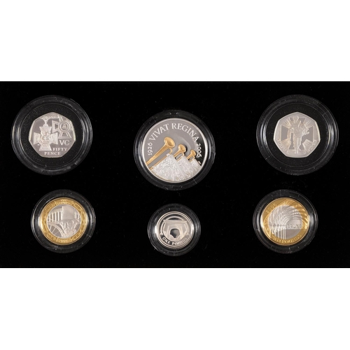 557 - Silver coins. Proof piedfort commemorative six coin set 2006, cased