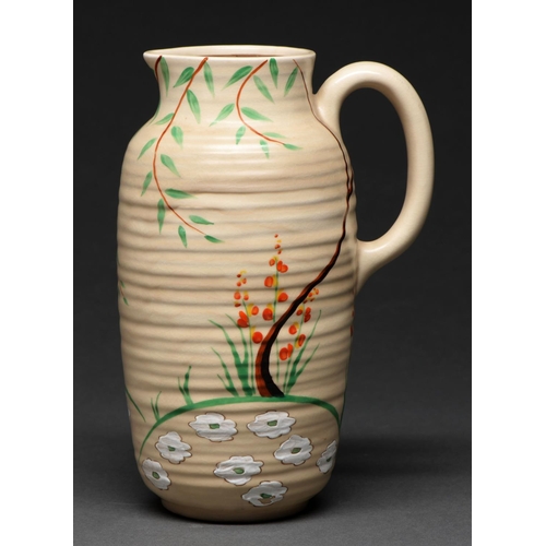 589 - Clarice Cliff. A Dryday Greek jug, 1937, 23.5cm h, printed mark