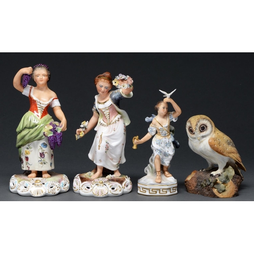 629 - Two Royal Crown Derby figures of Spring and Autumn, 1969 and later, a contemporary figure of Air fro... 