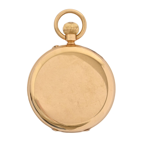 89 - An English 18ct gold keyless lever hunting cased watch, Morath Brothers, Liverpool, No 381760, with ... 