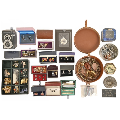 891 - A collection of gem set silver, enamel, regimental and other cufflinks, many boxed, etc... 