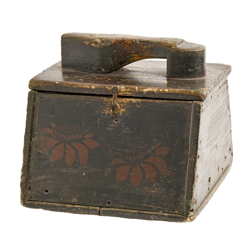 911 - An English stained wood housemaid's boot or shoe polishing box, c1900, 27cm l