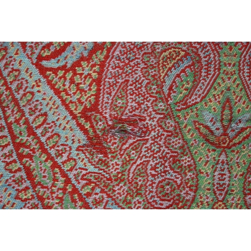 921 - A Paisley shawl, 204 x 208cm and another similar fabric, 164 x 325cm