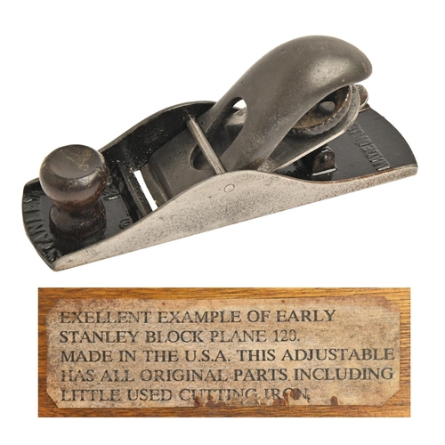 922 - A Stanley No 120 block plane, wood boxA Private Collection of planes (lot 922-953)... 