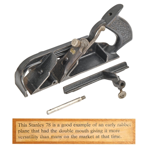 925 - A Stanley No 78 rabbet plane, wood boxA Private Collection of planes (lot 922-953)... 