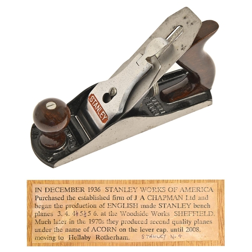 938 - A Stanley No 4 plane, wood boxA Private Collection of planes (lot 922-953)... 