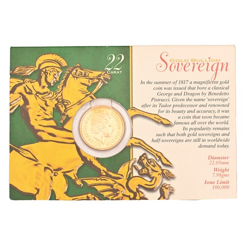 121 - Gold coin. Sovereign 2001, BU