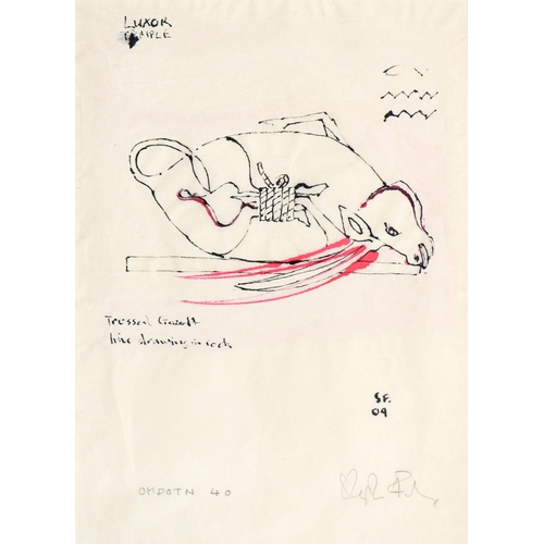 486 - Stephen Farthing RA (1950 - ) - Trussed Gazelle 2009, etching, signed by the artist in pencil, ... 