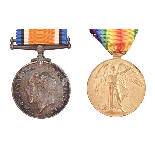 166 - WWI, pair, British War Medal and Victory Medal 53453 Pte A J Belcher R FUS