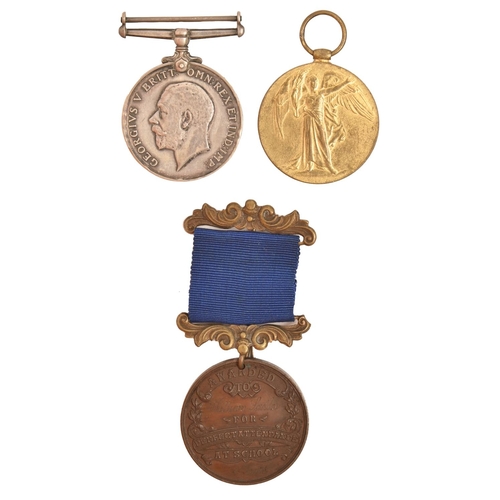 171 - WWI, pair, British War Medal and Victory Medal 92978 Pte W Sadler Durh LI (BWM re-named), Hull Educa... 