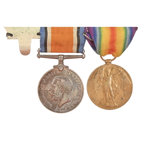 173 - WWI, pair, British War Medal and Victory Medal M2-097959 Pte E S Hall ASC