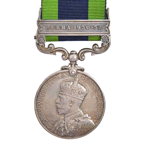 175 - India General Service Medal one clasp, Burma 1930-32 3520855 Pte J Davies Manch R